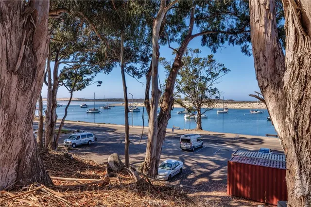 an aerial view of a city with ocean view