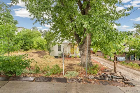 front view of a house with a tree