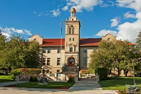 a view of a dry yard with mountain view