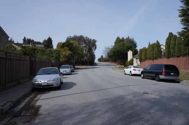 a car parked on the side of a road