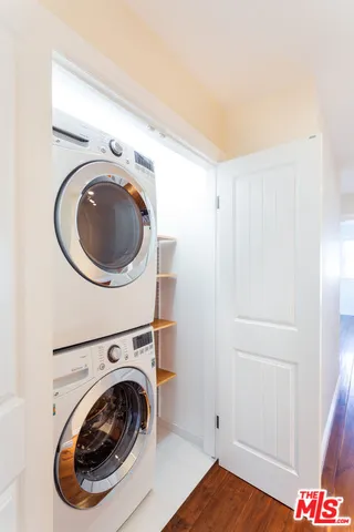 a workspace with wooden floor