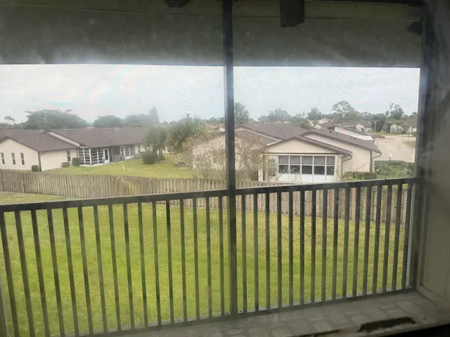 a view of a city from a balcony