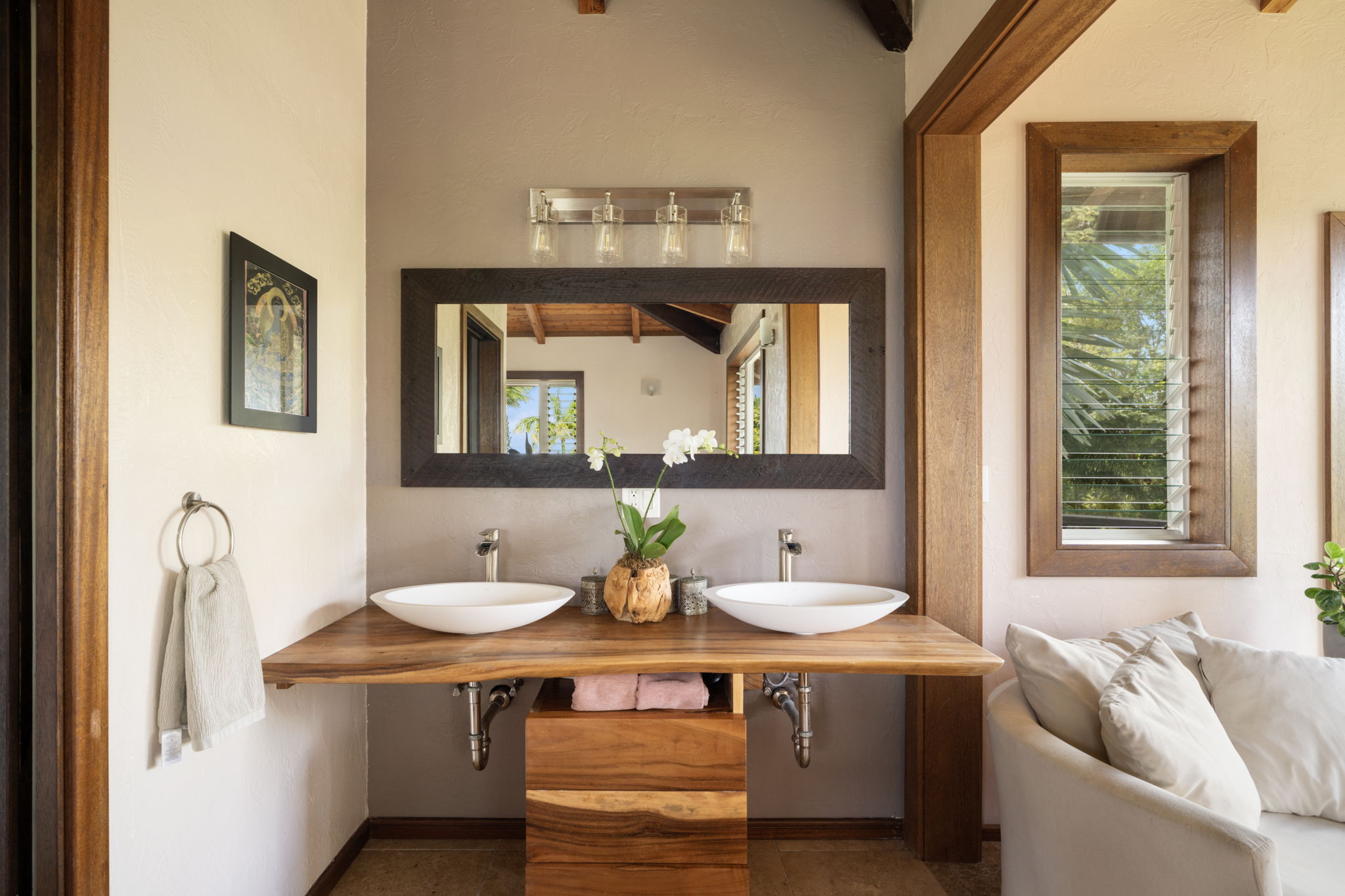 7473 E Koolau Road Kilauea, HI 96754 - Photo 15 of 30 a bathroom with a sink and a mirror