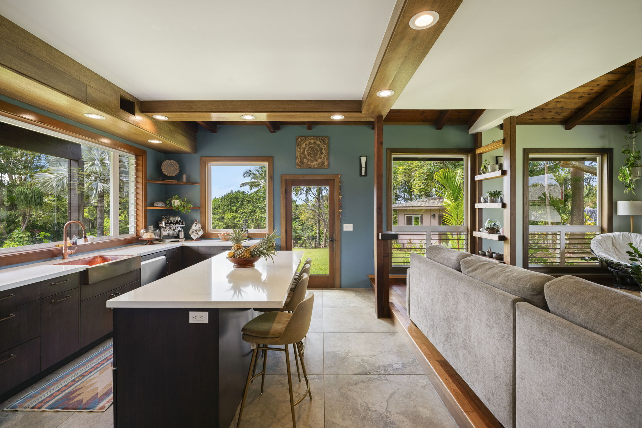 7473 E Koolau Road Kilauea, HI 96754 - Photo 7 of 30 a living room with furniture and a large window