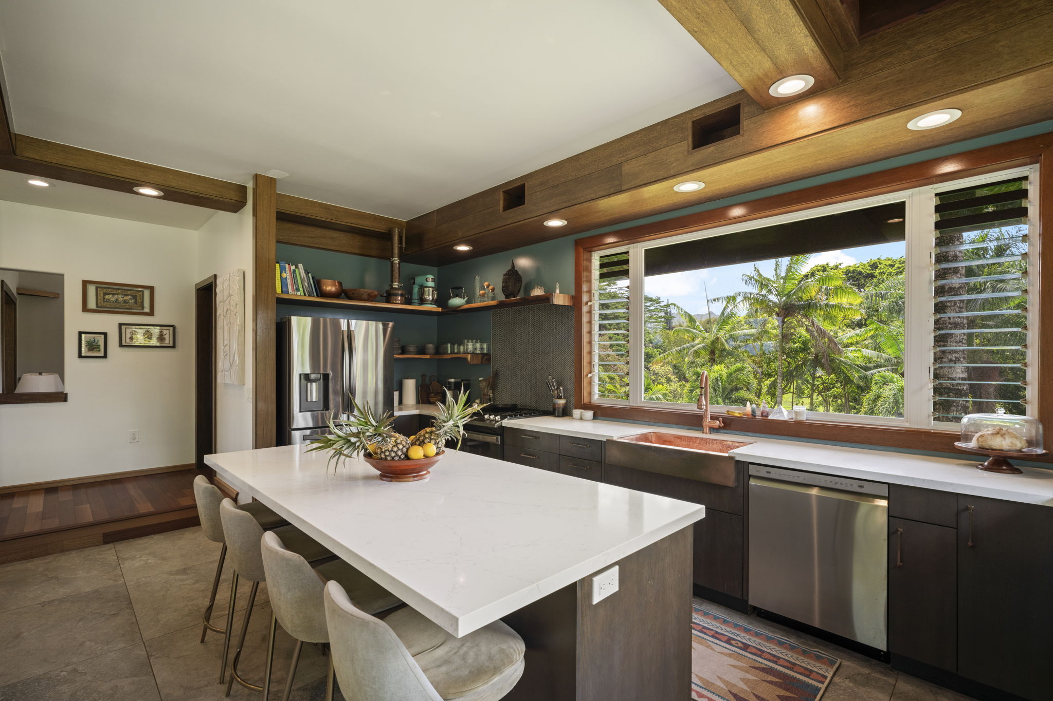 7473 E Koolau Road Kilauea, HI 96754 - Photo 8 of 30 a view of a dining room with furniture window and outside view