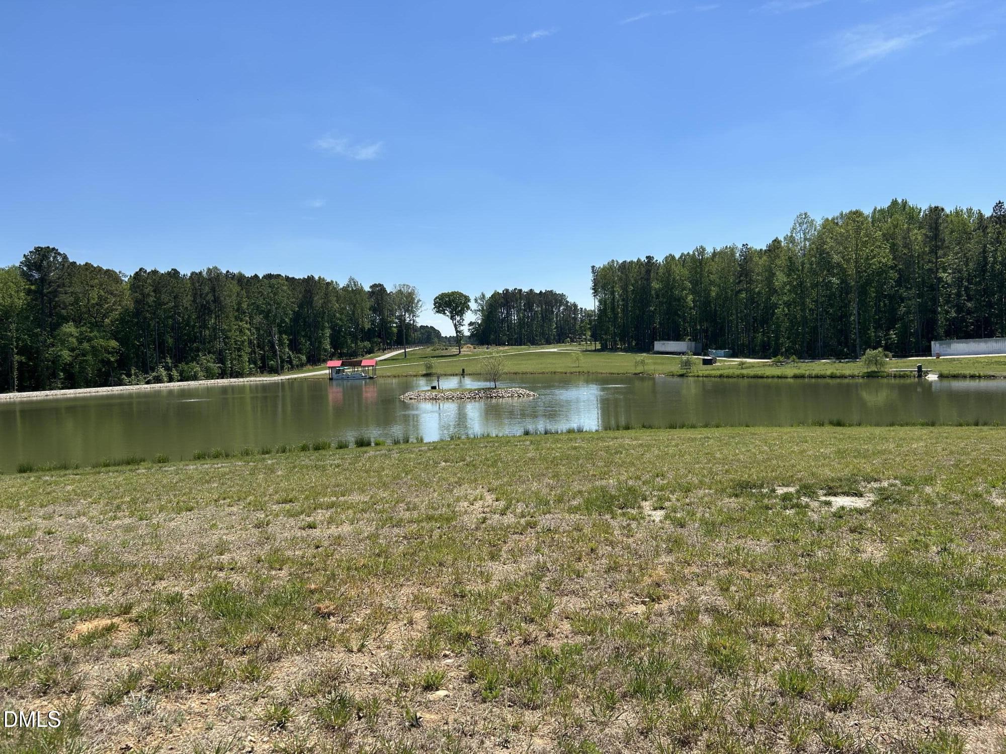 230 Bealy Farm Road Zebulon, NC 27597 - Photo 11 of 12 a view of a lake with a yard and trees