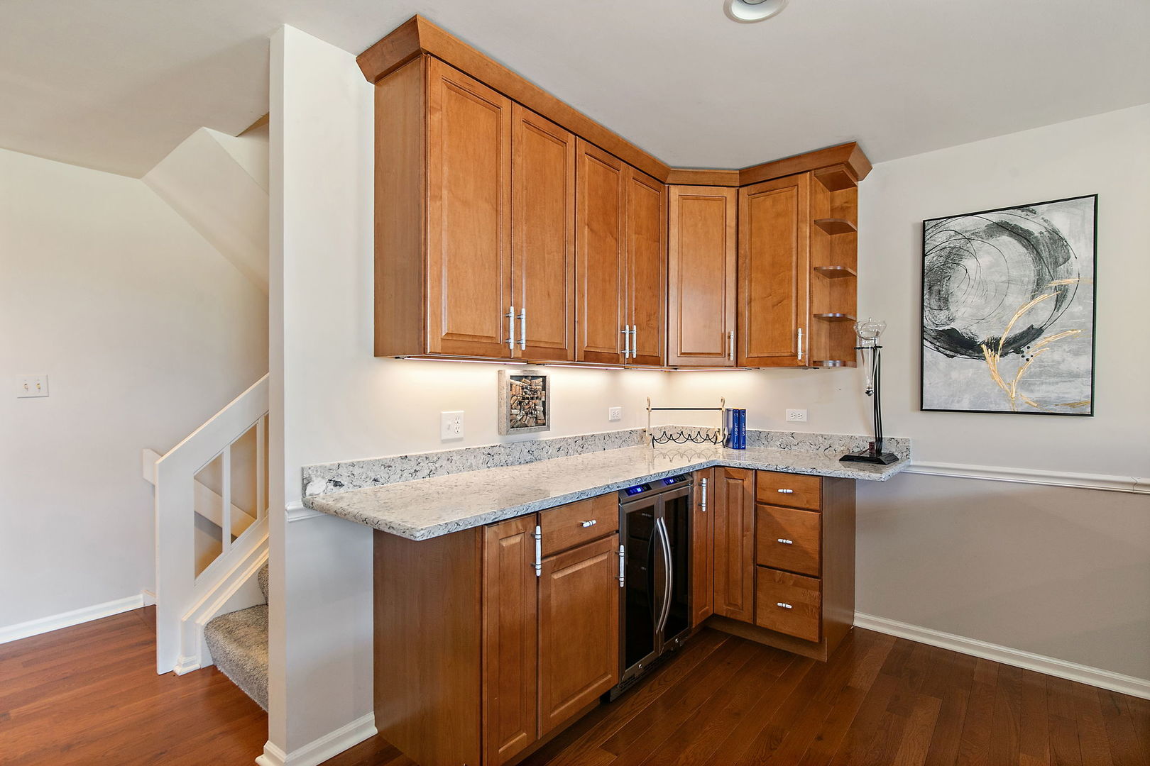 814 Oak Hill Road Lake Barrington, IL 60010 - Photo 16 of 59 a kitchen with stainless steel appliances granite countertop a sink stove and wooden cabinets