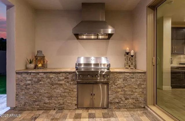 a close view of a fireplace in room