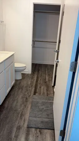 a view of bathroom with toilet