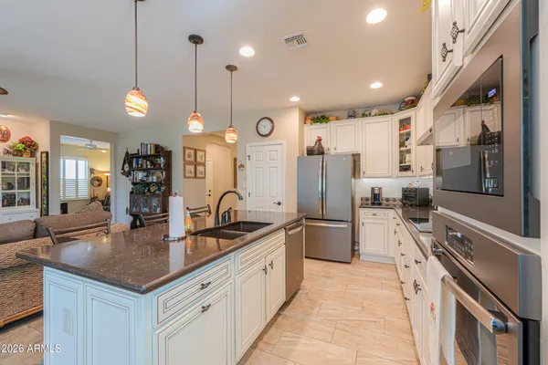 an outdoor view of garden and patio