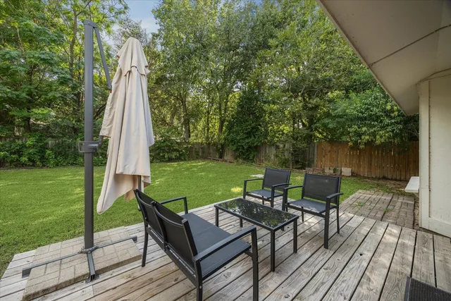 a view of a two chairs in the deck