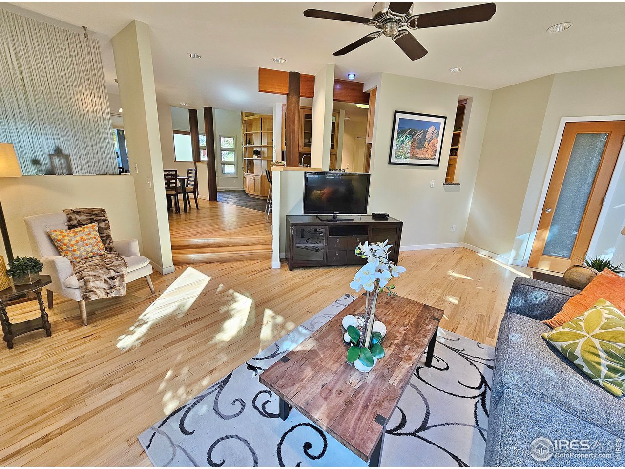 516 Valley View Drive Boulder, CO 80304 - Photo 15 of 35 Living Room Opens to Kitchen & Dining Rm - Great for Entertaining