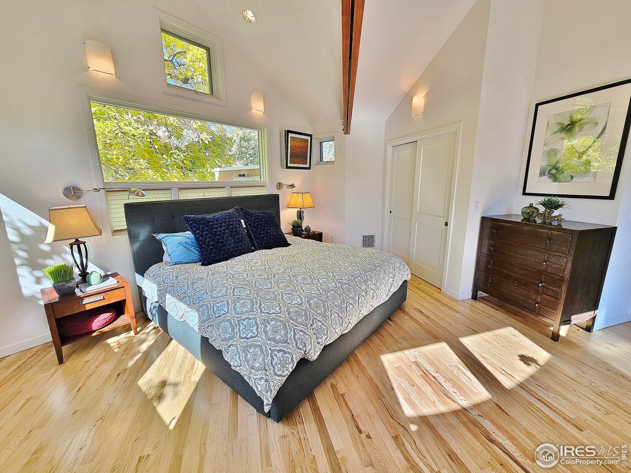 516 Valley View Drive Boulder, CO 80304 - Photo 23 of 35 Vaulted Primary BR with Mountain Views & Natural Sunshine