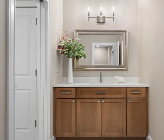 a sink with a mirror