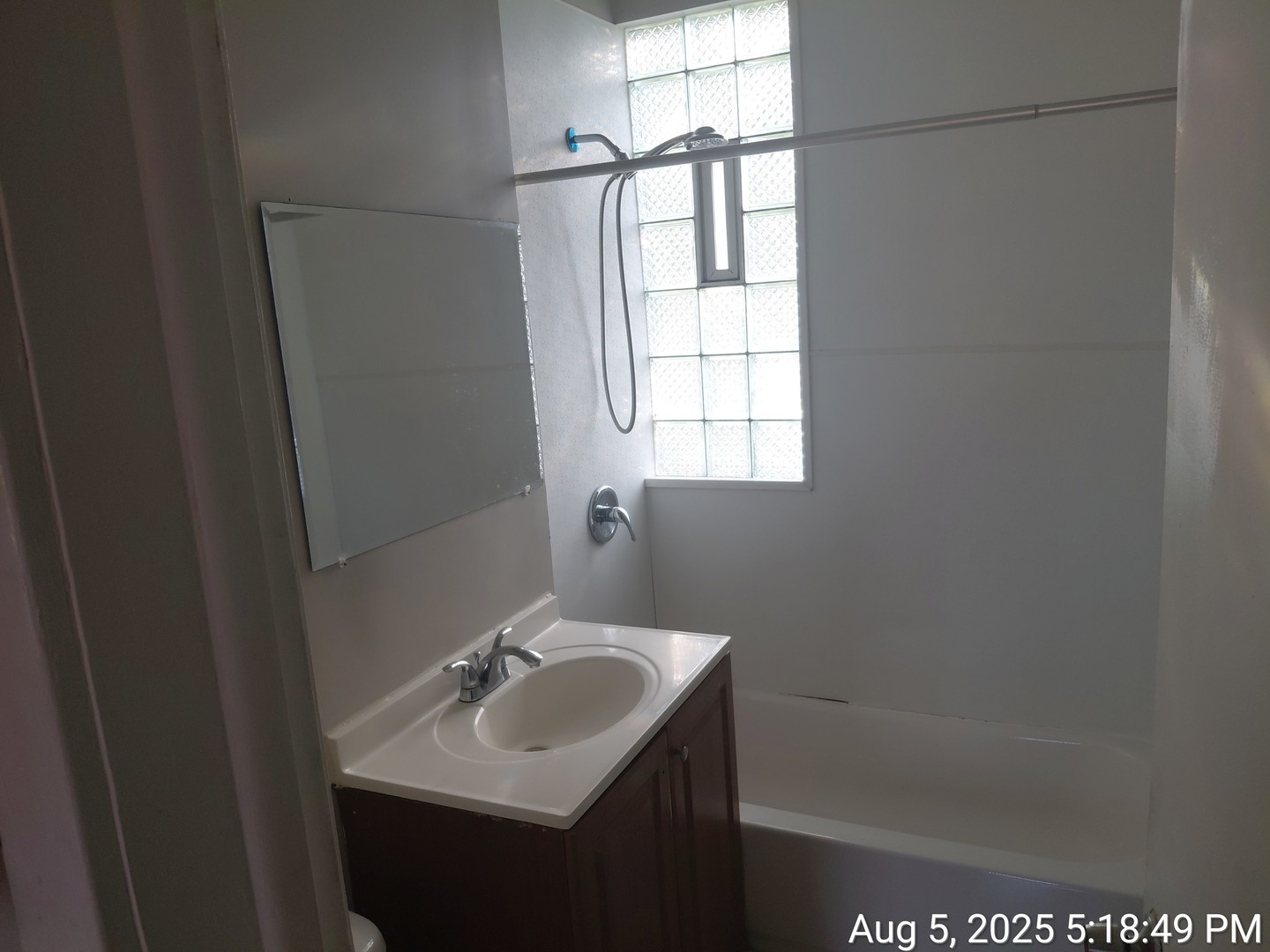 119 East 118th Street Chicago, IL 60628 - Photo 9 of 12 a bathroom with a sink a mirror and a shower