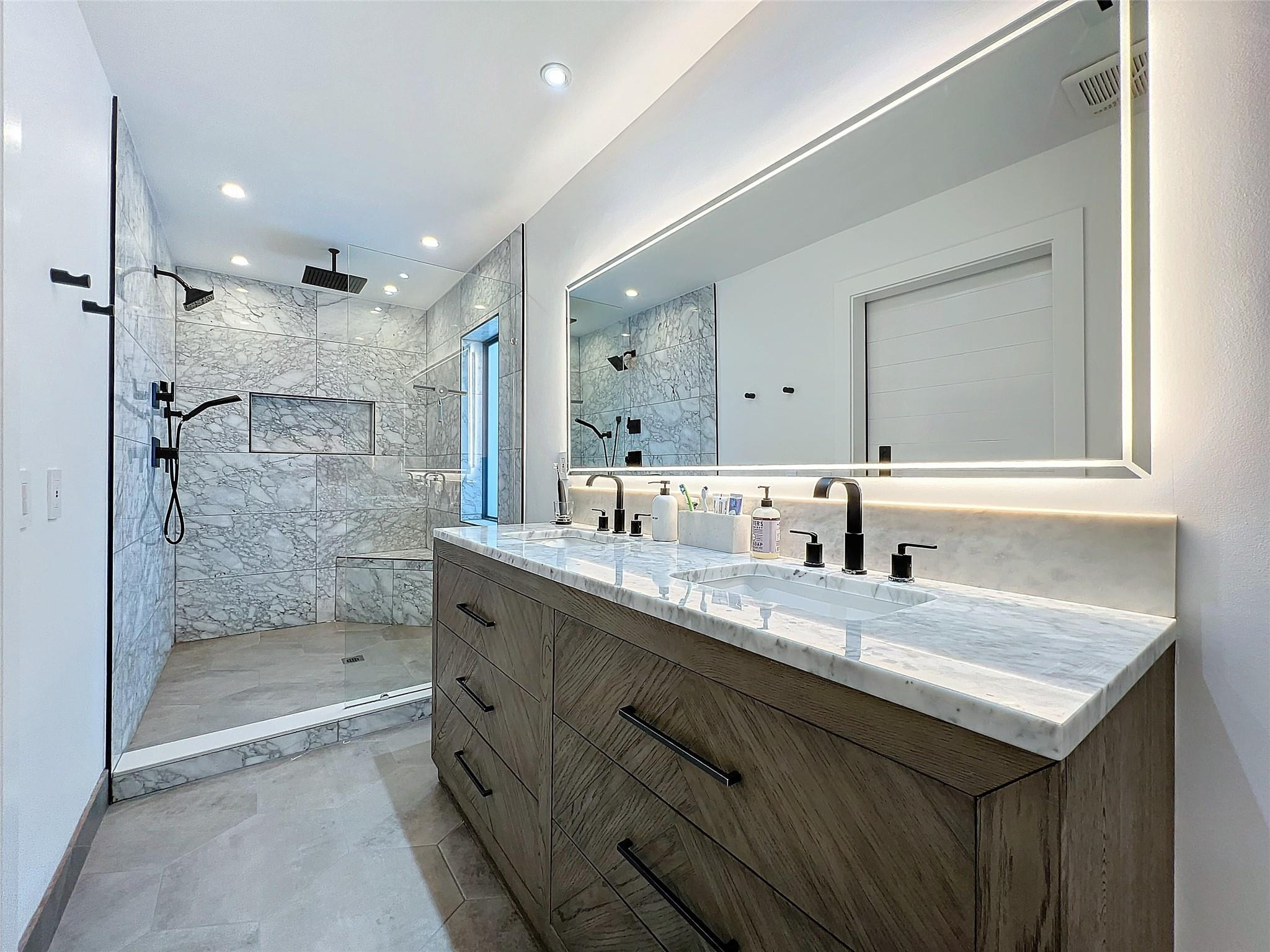 1501 Southwest 17th Street Boca Raton, FL 33486 - Photo 13 of 36 a bathroom with a granite countertop sink mirror and double