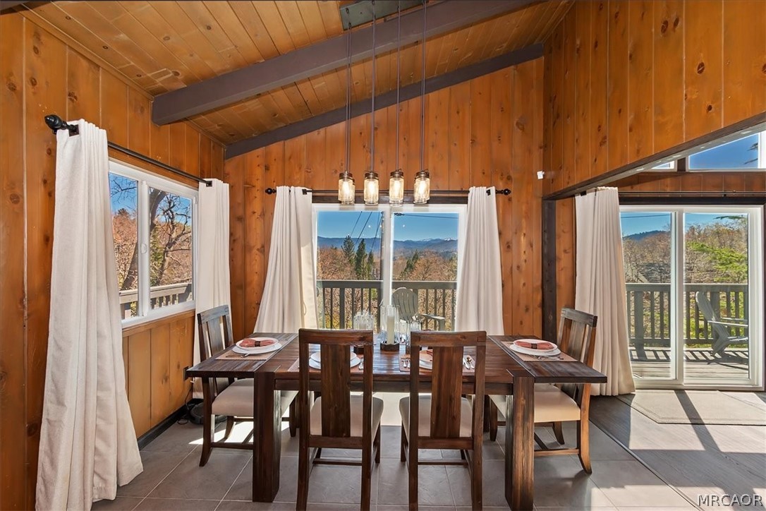 27994 West Shore Road Lake Arrowhead, CA 92352 - Photo 11 of 30 a view of a dining room with furniture and window
