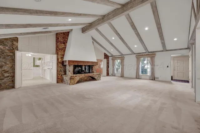 a view of a livingroom with a fireplace