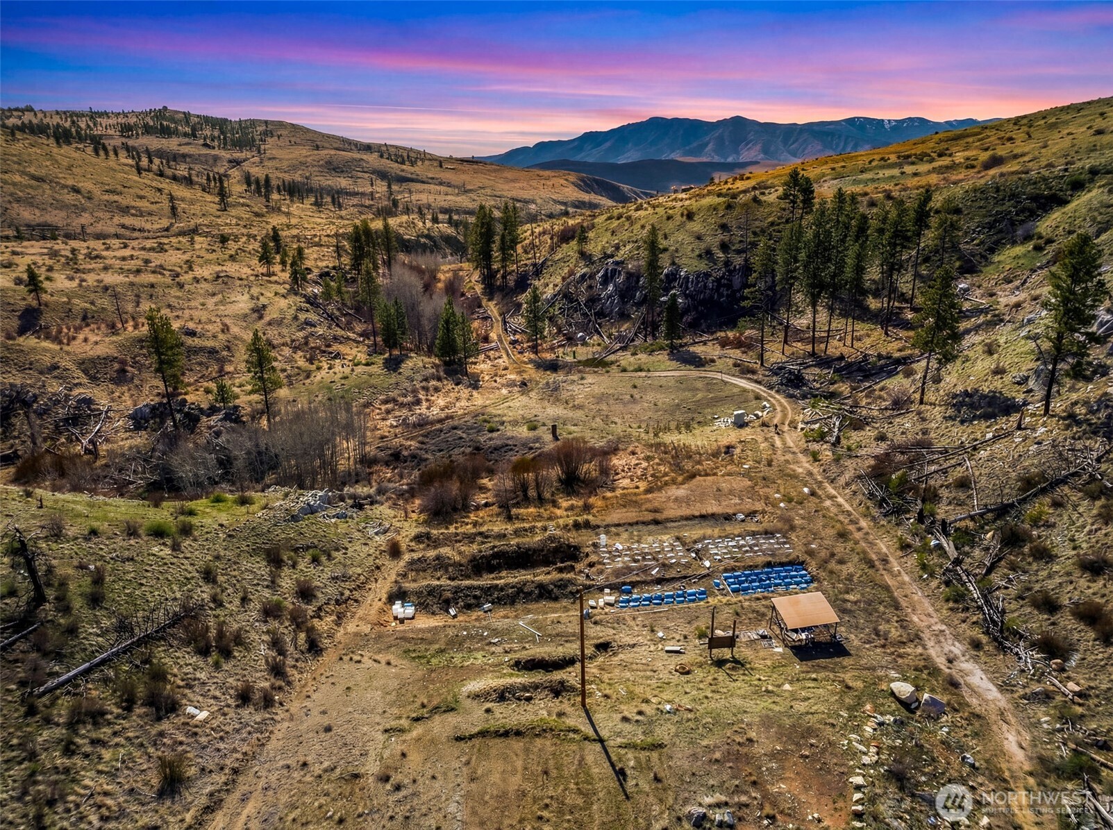 a view of city and mountain