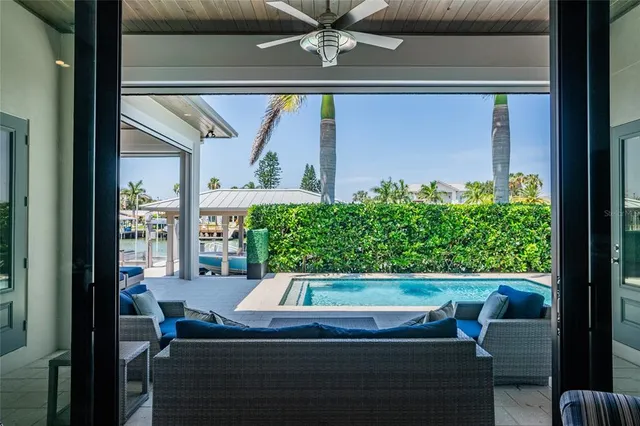 a view of a living room and front door
