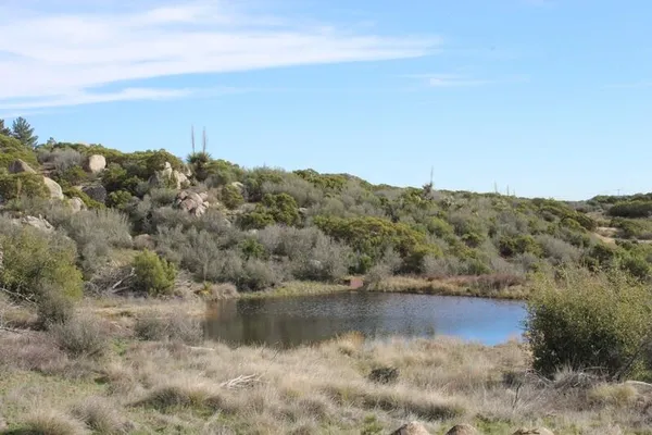 a view of lake with mountain