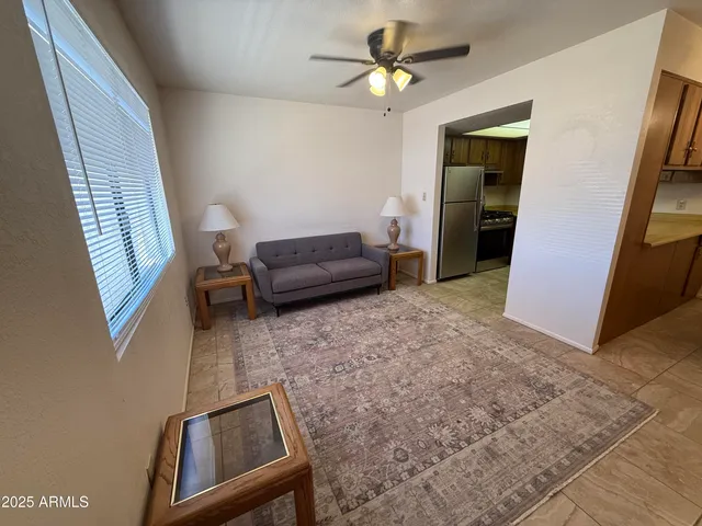 a living room with furniture