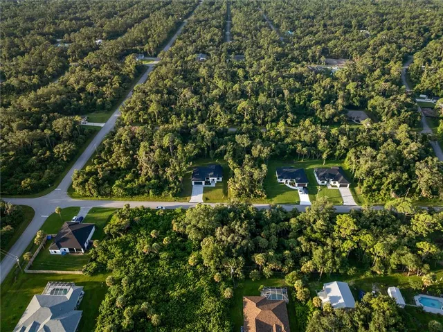 an aerial view of multiple house