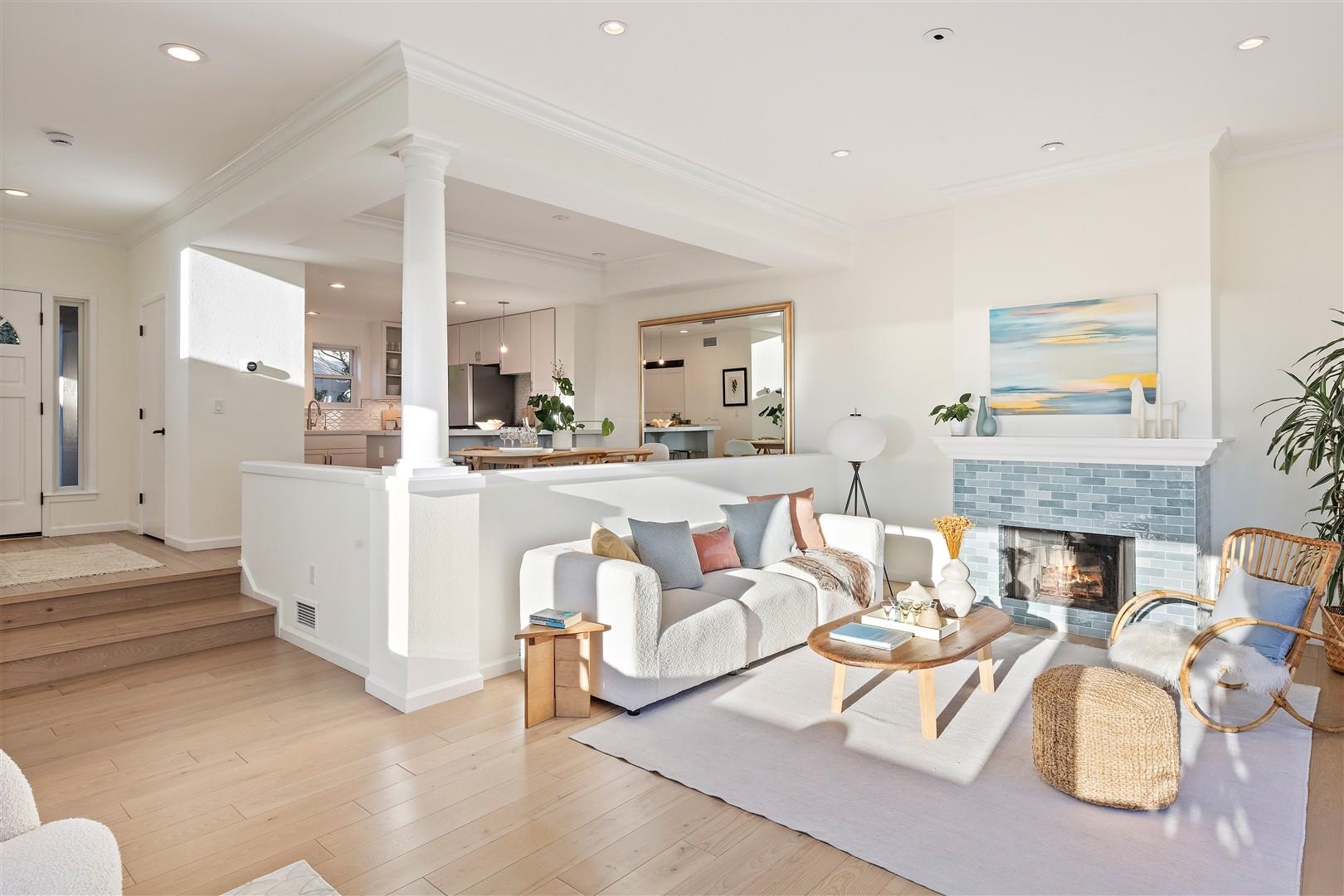 4630 Redwood Road Oakland, CA 94619 - Photo 16 of 58 a living room with furniture and a fireplace