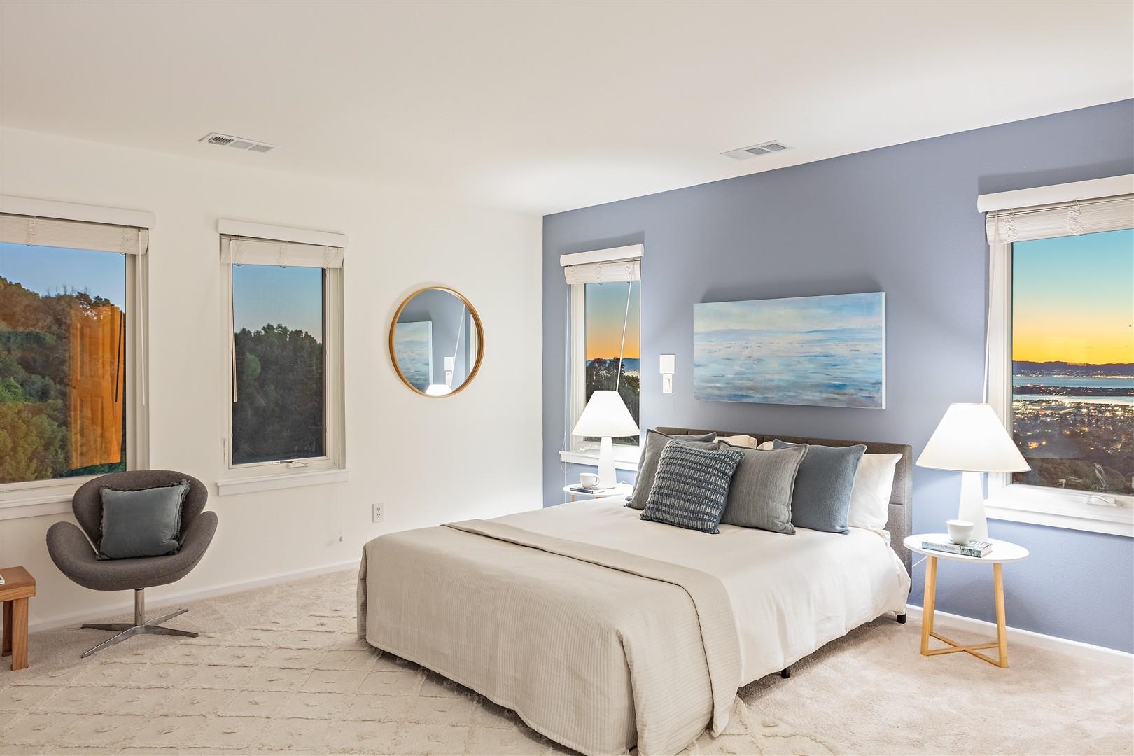 4630 Redwood Road Oakland, CA 94619 - Photo 47 of 58 a bedroom with a bed and a chair