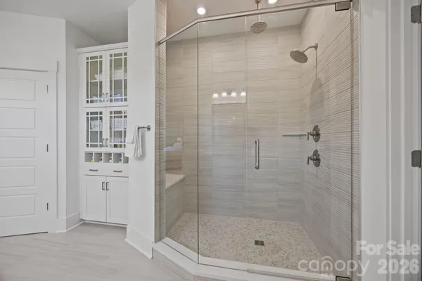 a bathroom with a shower