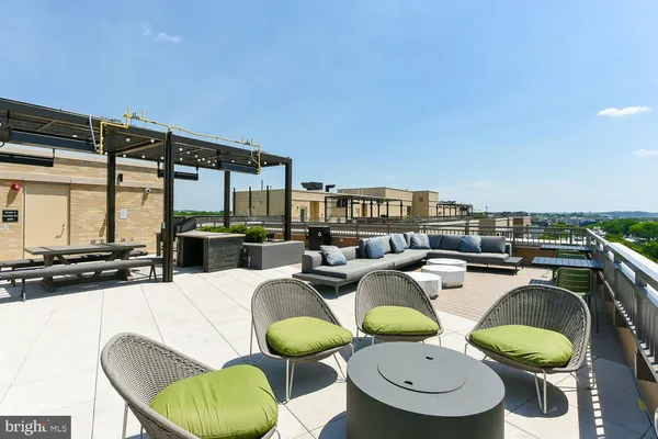 a view of outdoor space with seating