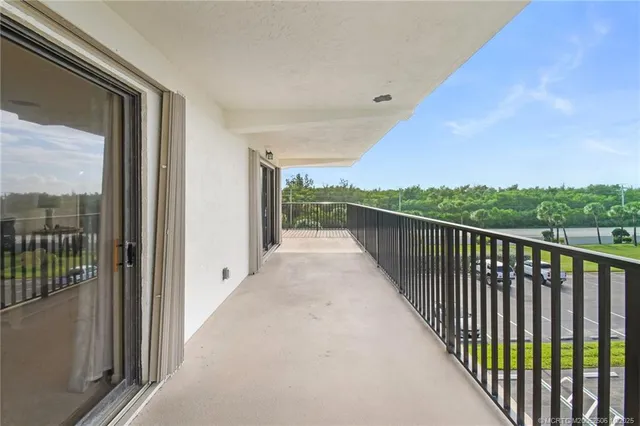 a view of building from balcony