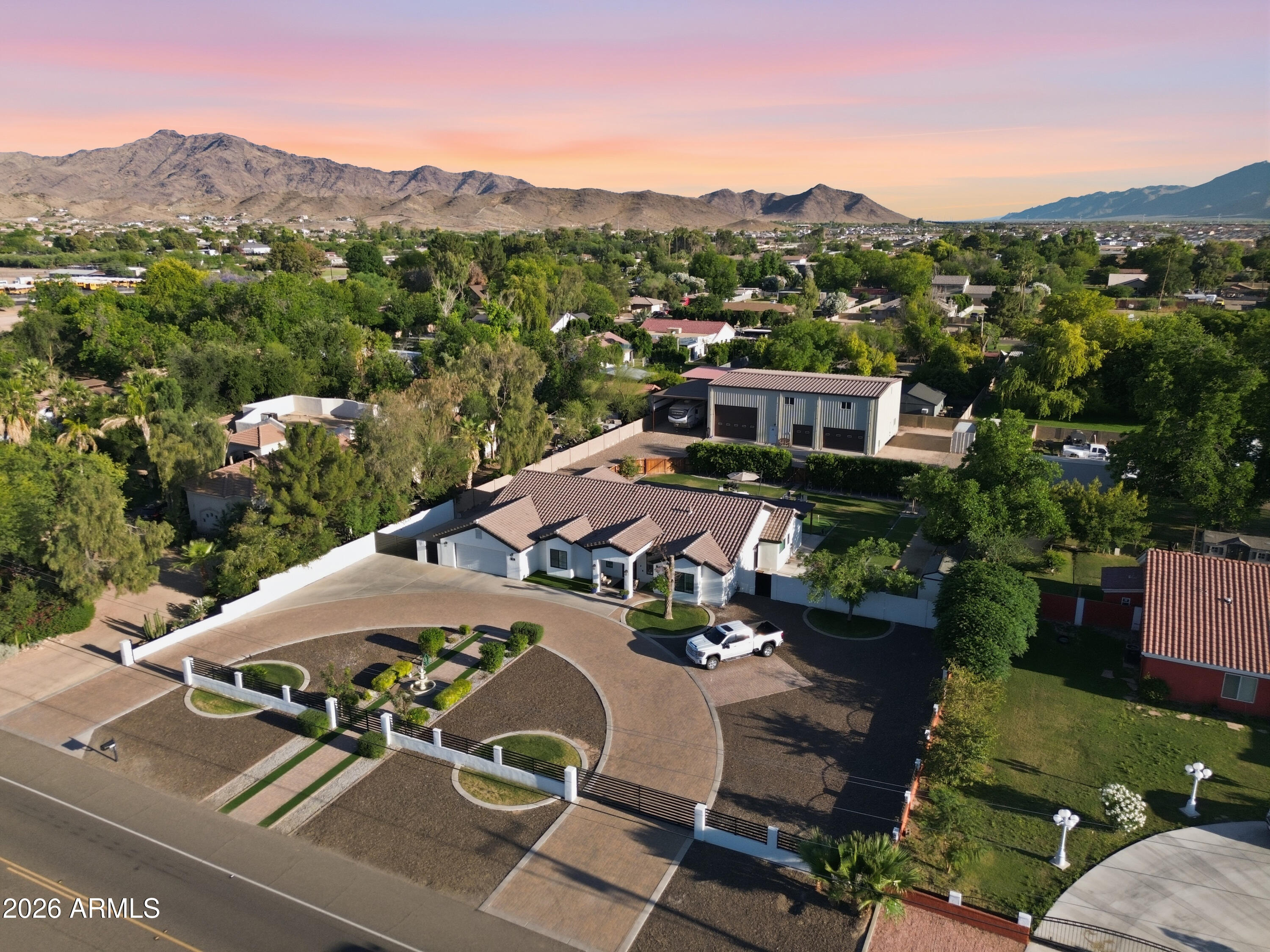 5213 West Dobbins Road Laveen, AZ 85339 - Photo 7 of 69 an aerial view of a house with yard kitchen view and mountain view