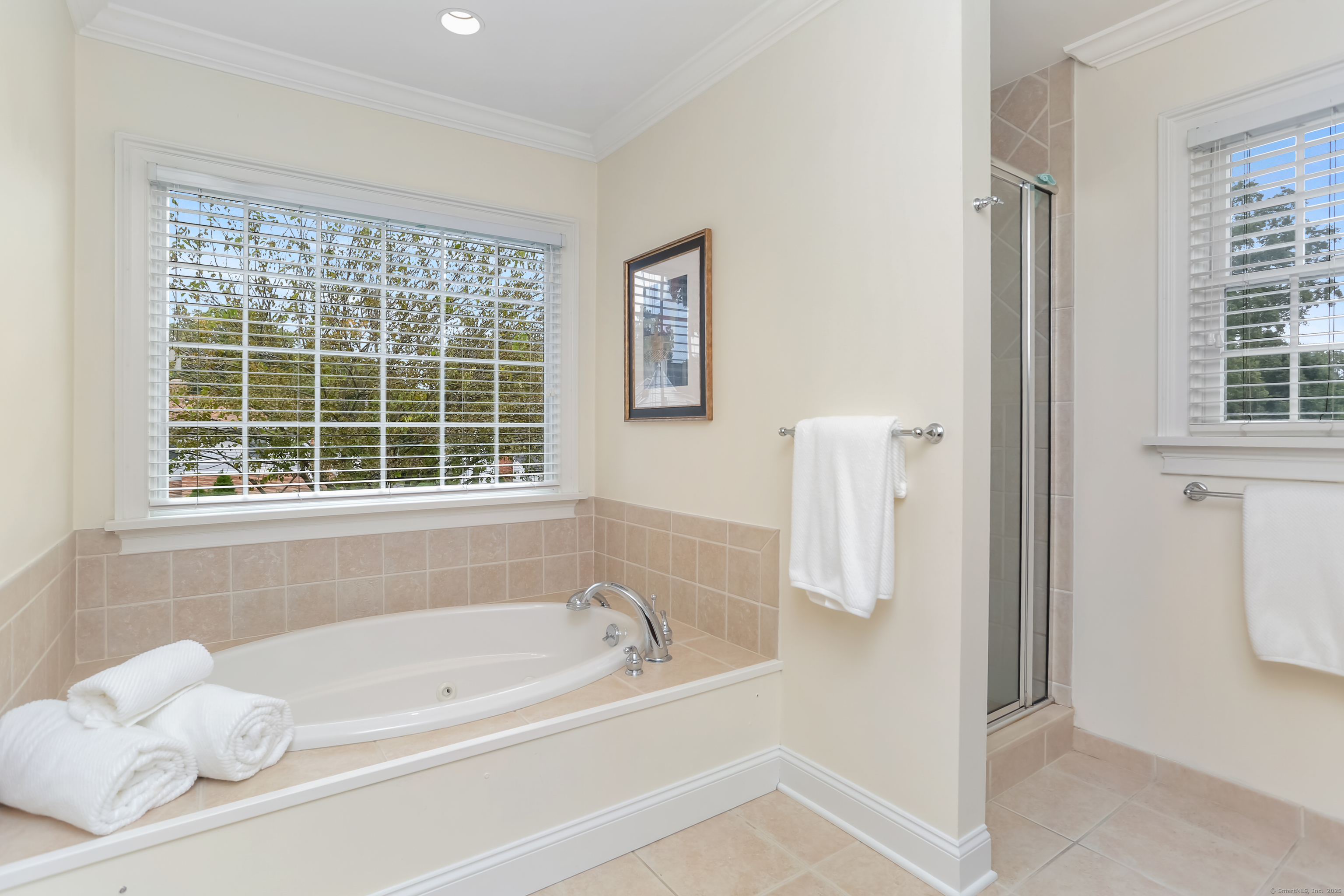 162 Country Road, Unit 162 Fairfield, CT 06824 - Photo 17 of 33 a white bath tub sitting next to a window