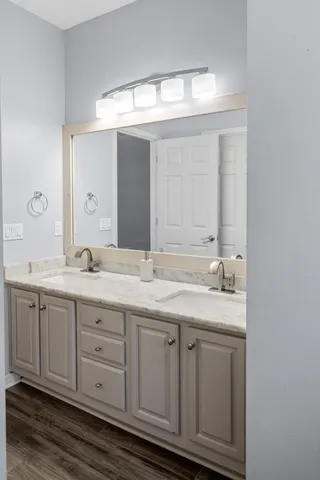 a bathroom with a shower