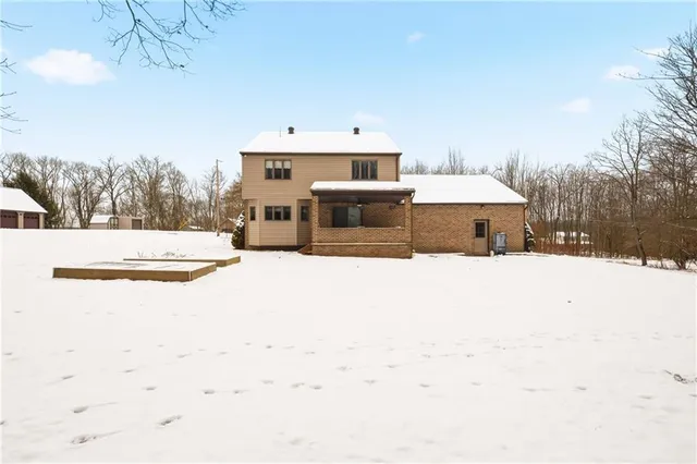 a view of a terrace with wooden cabinet