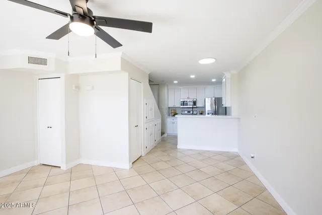 a view of kitchen with windows
