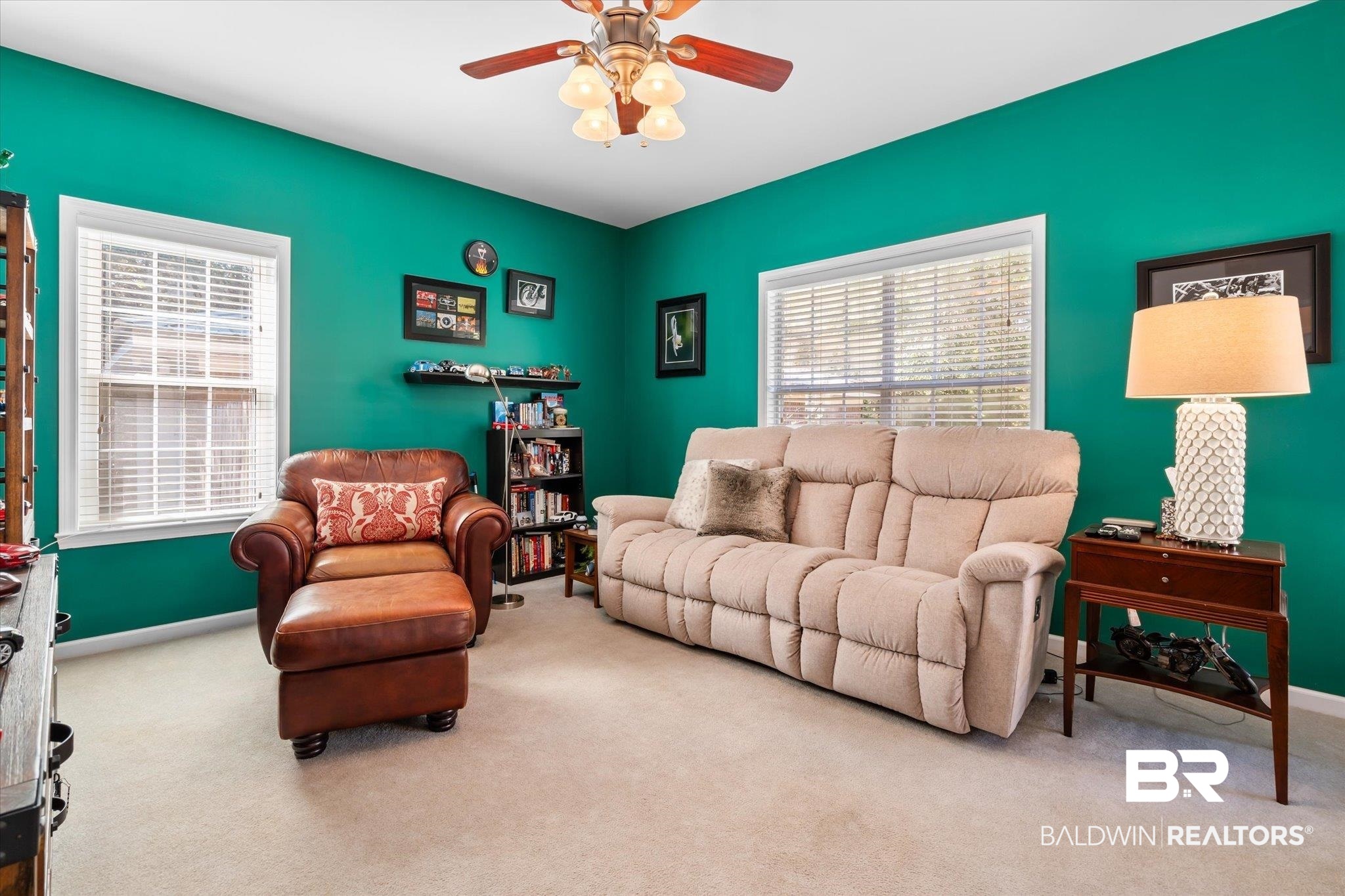 3651 Ching Dairy Loop Road South Mobile, AL 36618 - Photo 21 of 56 Carpeted living room with ceiling fan and plenty of natural light