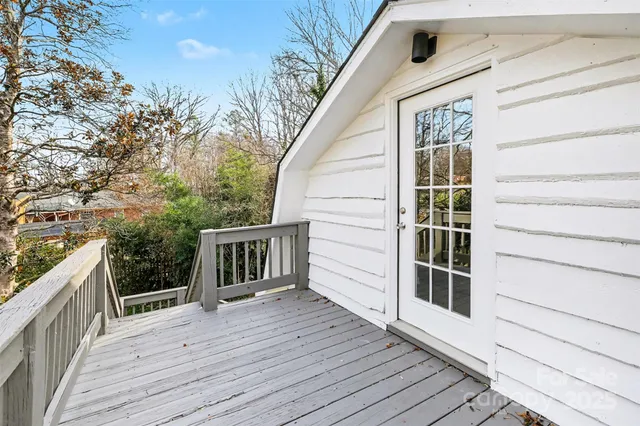 a view of a house with a balcony