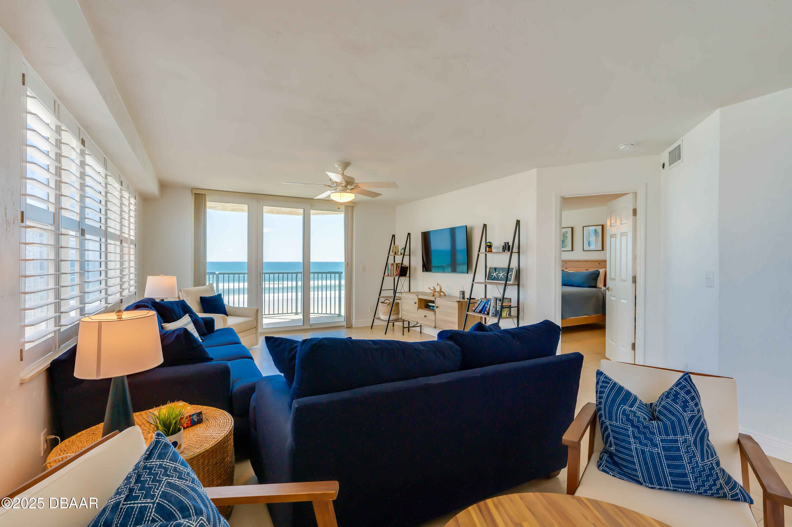 4545 South Atlantic Avenue, Unit 3206 Ponce Inlet, FL 32127 - Photo 13 of 35 a living room with furniture and a large window