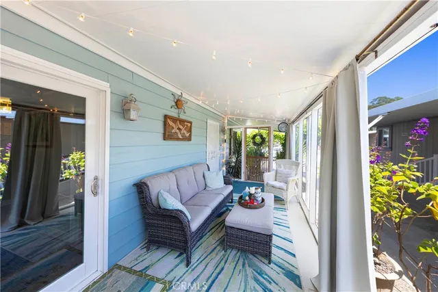 a outdoor living space with furniture