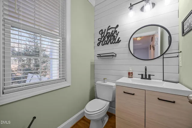 a view of a room with windows