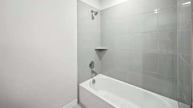a bathroom with a bathtub