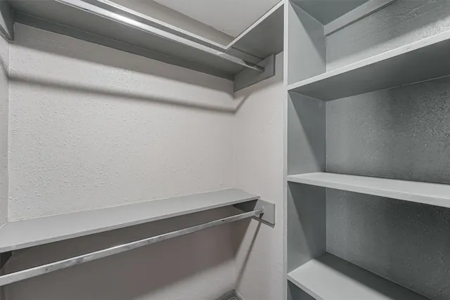 a view of space with racks on the wall