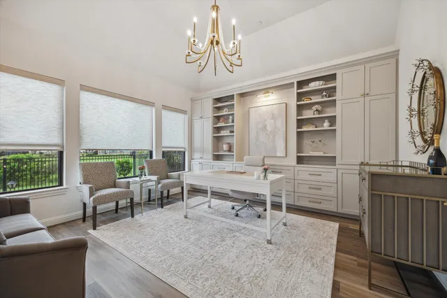 a view of a livingroom with furniture window and outside view