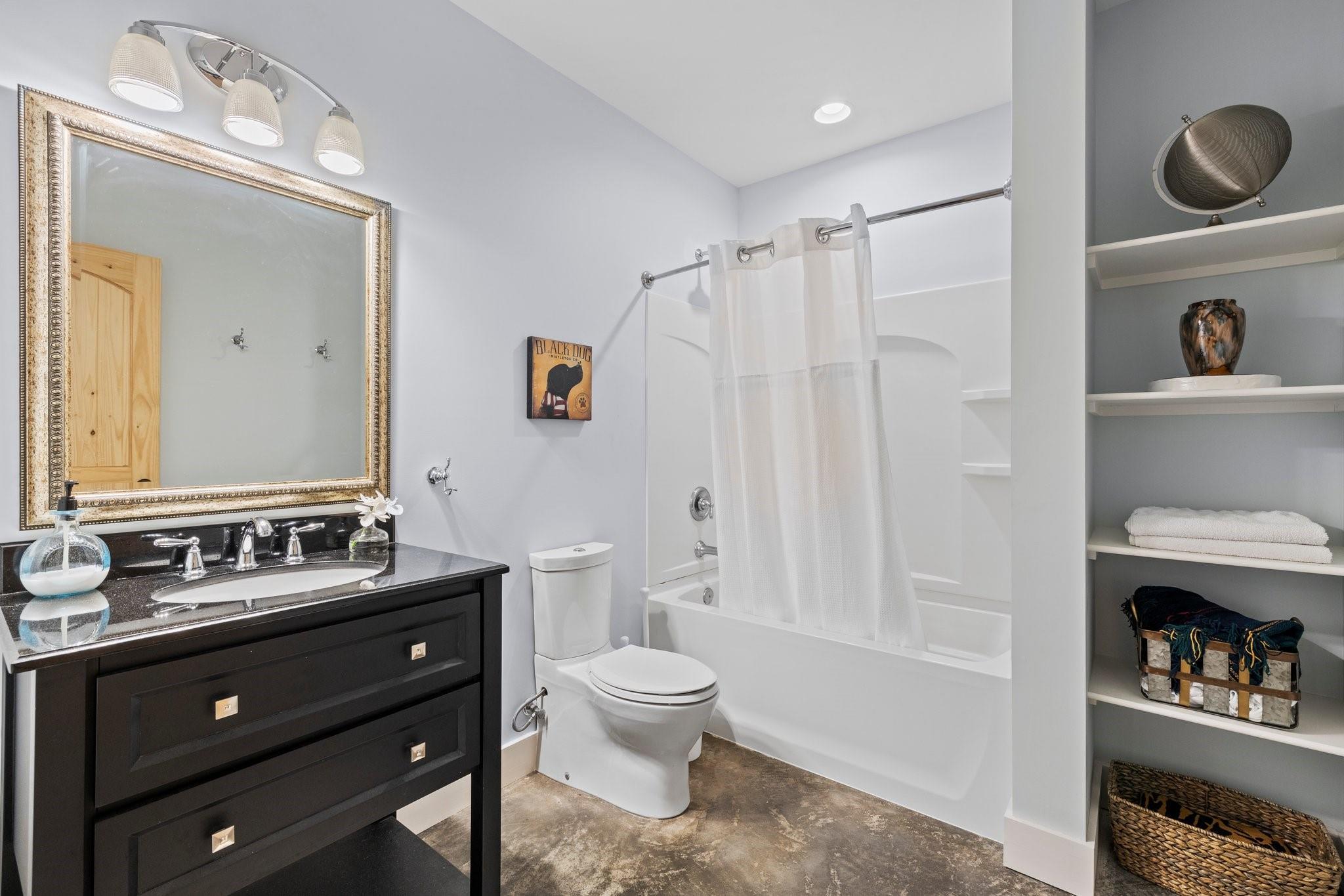 41 Rowan Hl Road Leicester, NC 28748 - Photo 41 of 48 a bathroom with a sink a toilet and a mirror