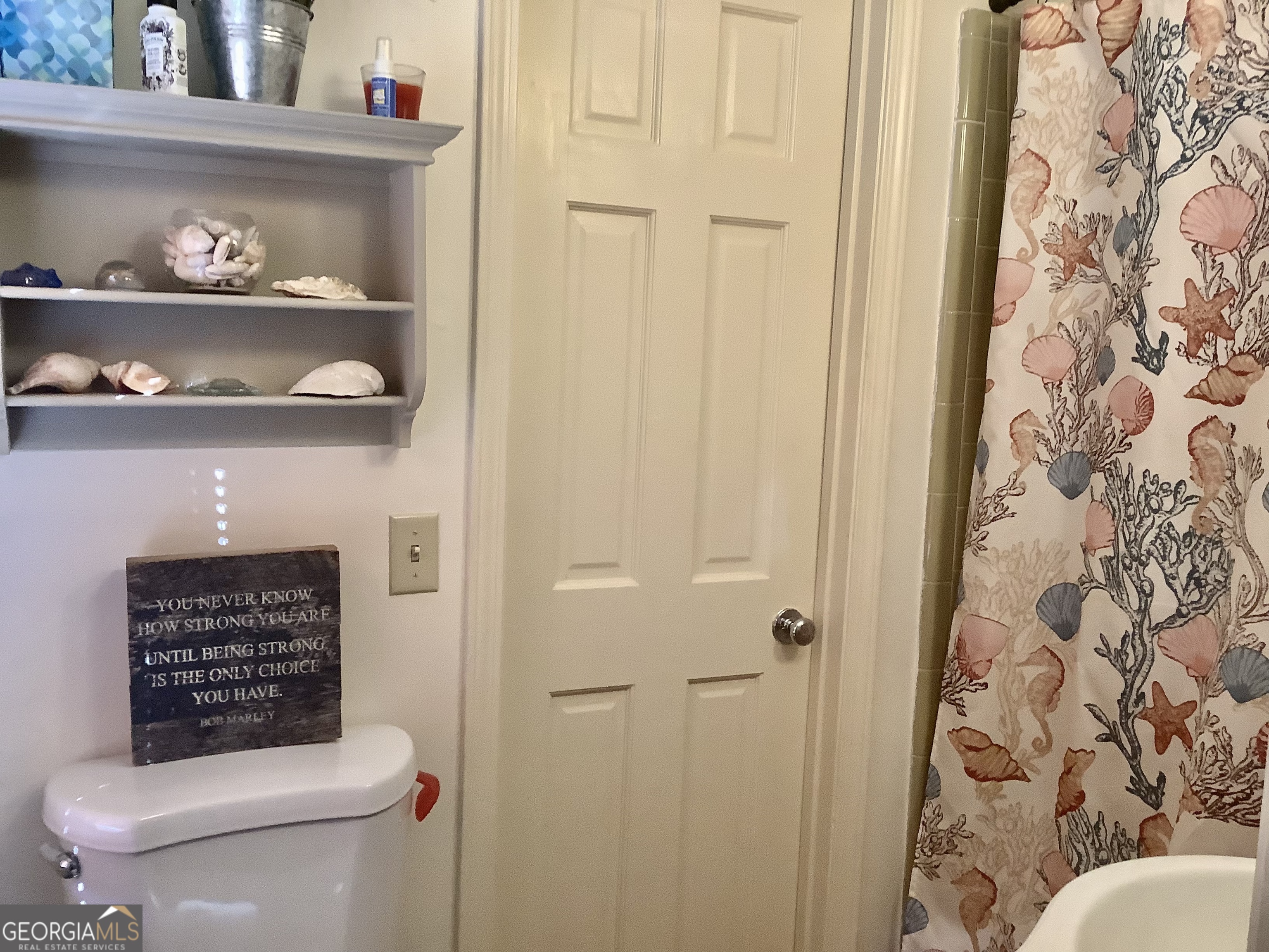 108 Deerbrook Drive Rome, GA 30165 - Photo 29 of 40 a bathroom with a toilet and a shower curtain