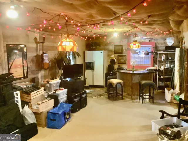 a room with gym equipment