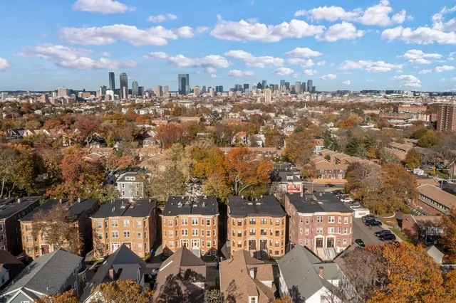 an aerial view of a city