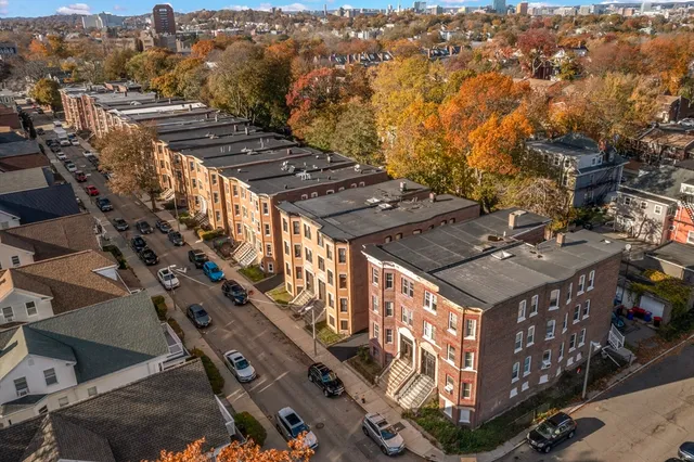 an aerial view of a city